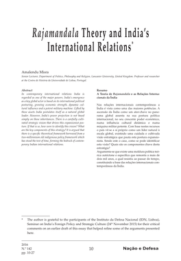 Rajamandala Theory and India's International Relations*