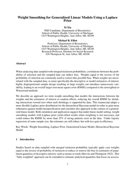 Weight Smoothing for Generalized Linear Models Using a Laplace Prior