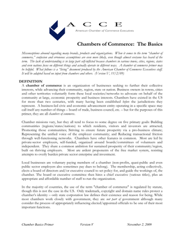 Chambers of Commerce: the Basics