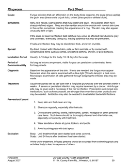 Ringworm Fact Sheet