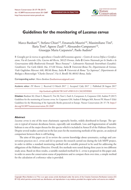 ﻿Guidelines for the Monitoring of Lucanus Cervus