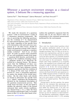 Whenever a Quantum Environment Emerges As a Classical System, It Behaves Like a Measuring Apparatus