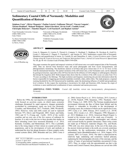 Sedimentary Coastal Cliffs of Normandy: Modalities and Quantification of Retreat