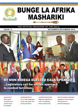 RT HON KIDEGA ELECTED EALA SPEAKER ...Legislators Call for Unified Approach to Combat Terrorism