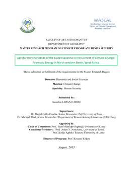 Agroforestry Parklands of the Sudan Savanna in the Context of Climate Change: Firewood Energy in North-Western Benin, West Africa