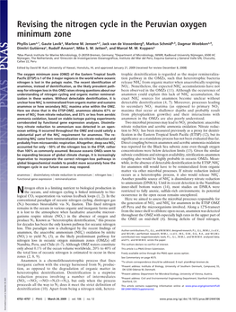 Revising the Nitrogen Cycle in the Peruvian Oxygen Minimum Zone