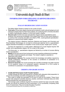 Università Degli Studi Di Bari