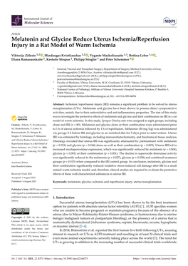 Melatonin and Glycine Reduce Uterus Ischemia/Reperfusion Injury in a Rat Model of Warm Ischemia