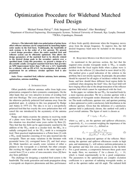 Optimization Procedure for Wideband Matched Feed Design