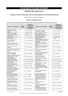 Situation of Polling Stations