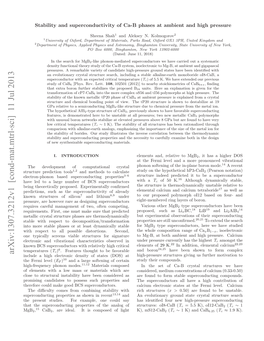 Stability and Superconductivity of Ca-B Phases at Ambient and High