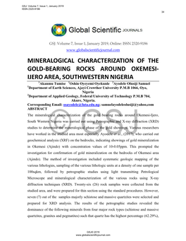 Mineralogical Characterization of The