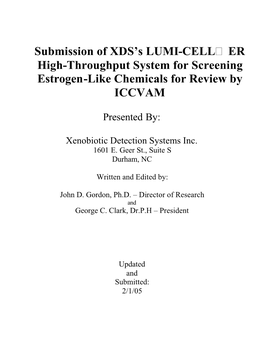 XDS Submission of the LUMI-CELL ER Test Method