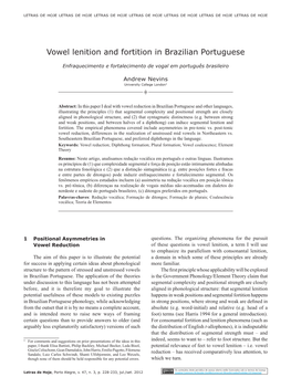 Vowel Lenition and Fortition in Brazilian Portuguese