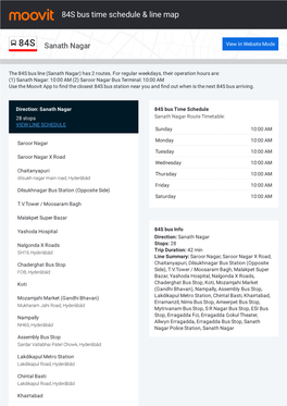 84S Bus Time Schedule & Line Route