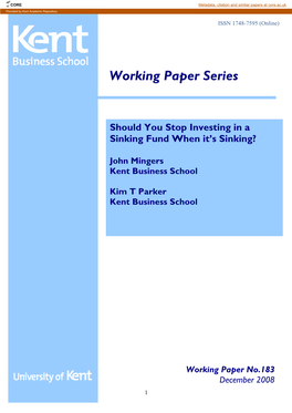 Working Paper Series