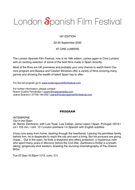 LSFF 2020 Press Release