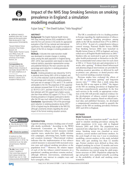 Impact of the NHS Stop Smoking Services on Smoking Prevalence in England: a Simulation Modelling Evaluation Fujian Song,‍ ‍ 1 Tim Elwell-Sutton,2 Felix Naughton3