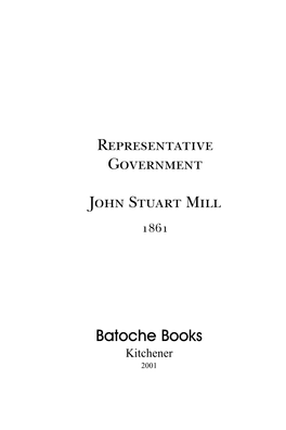 Representative Government