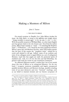 Making a Mormon of Milton