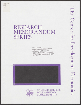 THE RETURNS to ENDOGENOUS HUMAN CAPITAL in PAKISTAN's RURAL WAGE LABOR MARKET Mm171.1' by Harold Alderman, Jere R