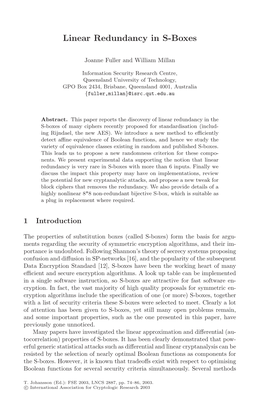 Linear Redundancy in S-Boxes