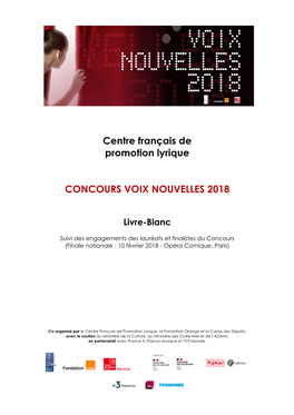 Concours Voix Nouvelles 2018