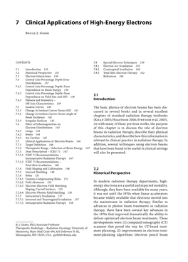 7 Clinical Applications of High-Energy Electrons