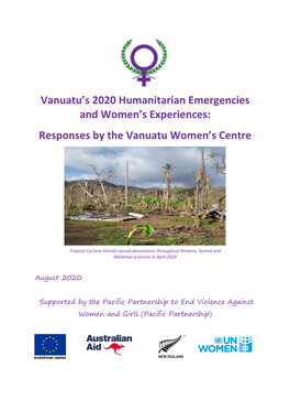 Vanuatu's 2020 Humanitarian Emergencies and Women's