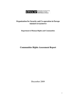 Communities Rights Assessment Report December 2009