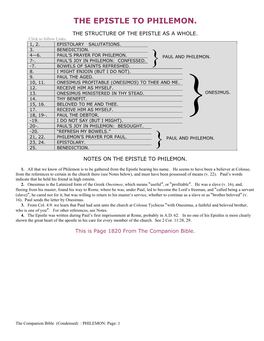 The Epistle to Philemon