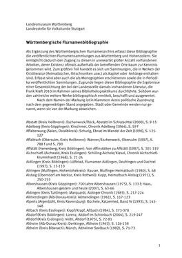 Württembergische Flurnamenbibliographie