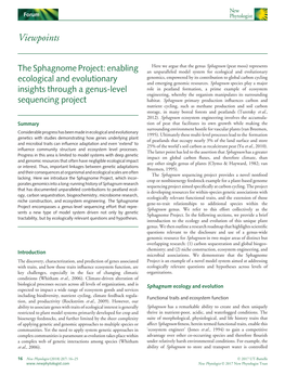 The Sphagnome Project: Enabling Ecological and Evolutionary Insights