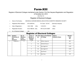 List of Electoral Colleges of Society