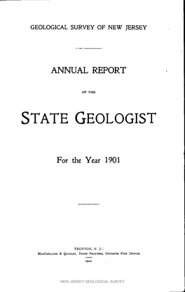 Annual Report of the State Geologist for the Year 1901