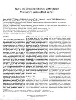 Spatial and Temporal Trends in Pre-Caldera Jemez Mountains Volcanic and Fault Activity