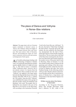 The Place of Dereva and Volhynia in Norse–Slav Relations