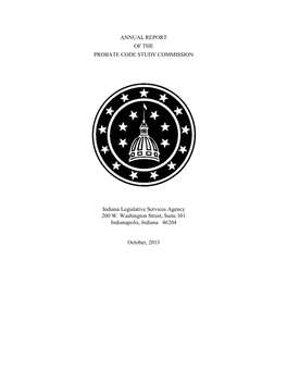 Annual Report of the Probate Code Study Commission