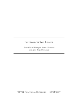 Semiconductor Lasers