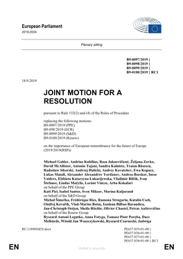 En En Joint Motion for a Resolution