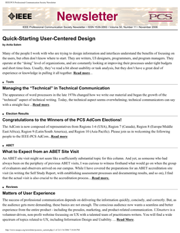 IEEE/PCS Professional Communication Society Newsletter