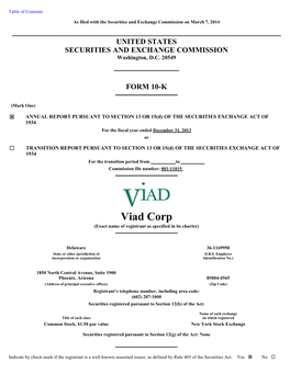 Viad Corp (Exact Name of Registrant As Specified in Its Charter)