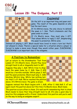 Chessathome the Opposition This Is Another Important Position, Also Worth Practising