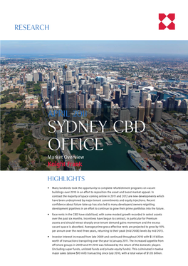 SYDNEY CBD OFFICE Market Overview