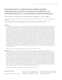 Geología De La Formación Cerro Negro (Cretácico) En Isla Livingston: Aportes a Su Geocronología Y Contenido Paleontológico