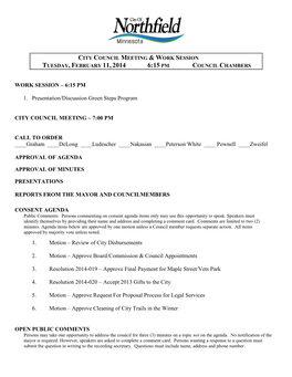 Northfield City Council Agenda