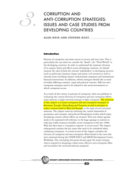 Corruption and Anti-Corruption Strategies: Issues and Case Studies from Developing Countries