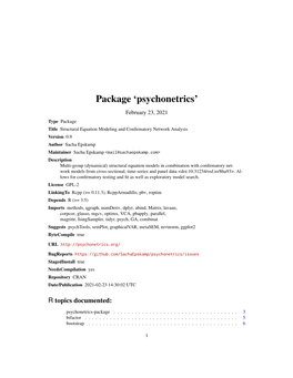 Package 'Psychonetrics'