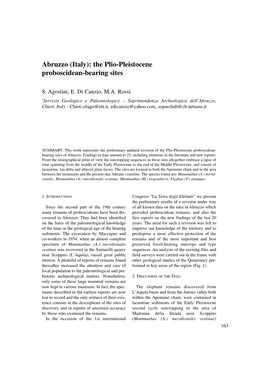 Abruzzo (Italy): the Plio-Pleistocene Proboscidean-Bearing Sites
