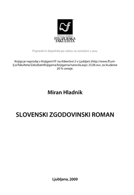Slovenski Zgodovinski Roman: Knjiga V Nastajanju